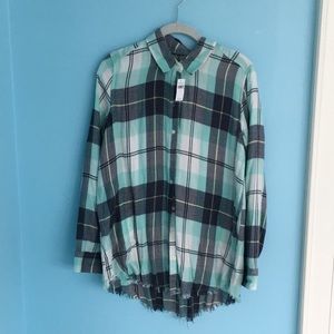 Grey and blue soft flannel